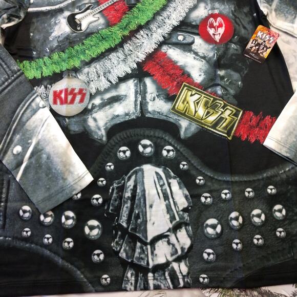 NWT Kiss Faux Real Ugly Christmas Tee size Medium - Picture 5 of 12